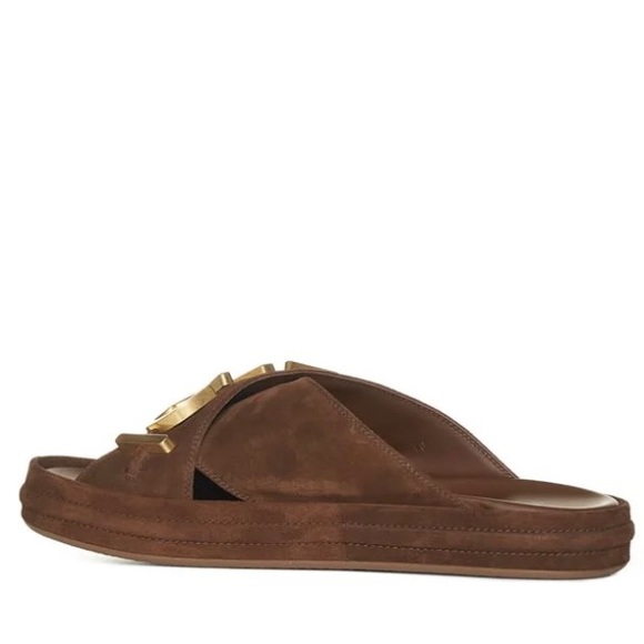 Fendi Fendigraphy Brown Suede Sandals- Size 6.5-New in Box - Picture 4 of 16